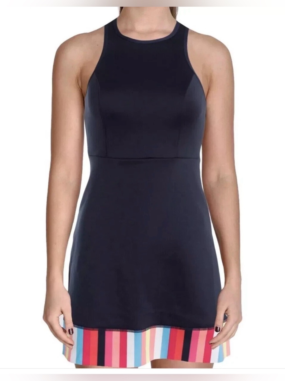 Anne Cole Locker Running Stripe Neoprene Racerback Dress Woman’s Size Small